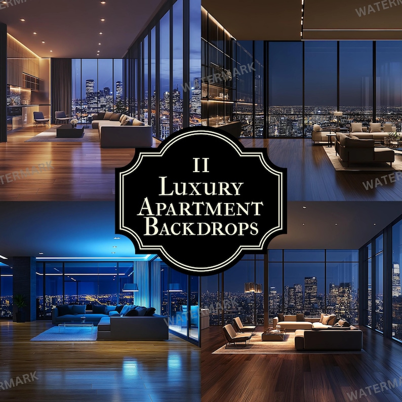 Overlooking Design Backdrop Luxury Apartment Photography Backdrops – Modern Cityscape Views (jpgs ...