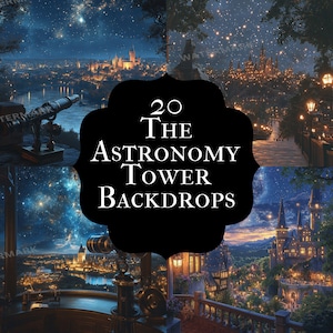 Astronomy Tower Backdrops – Celestial Digital Backdrops for Magical and Fantasy-Inspired Photography - Celestial Backdrops & Backgrounds