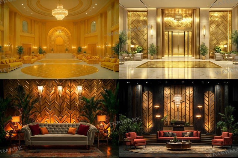 Golden Foyer Photography Backdrops – 25 Luxurious Interior Jpgs - Etsy