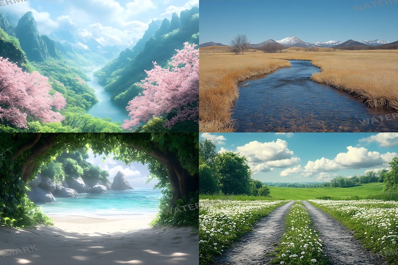 100 Scenic Nature Backdrops – Landscape Digital Backgrounds (jpgs) - Etsy