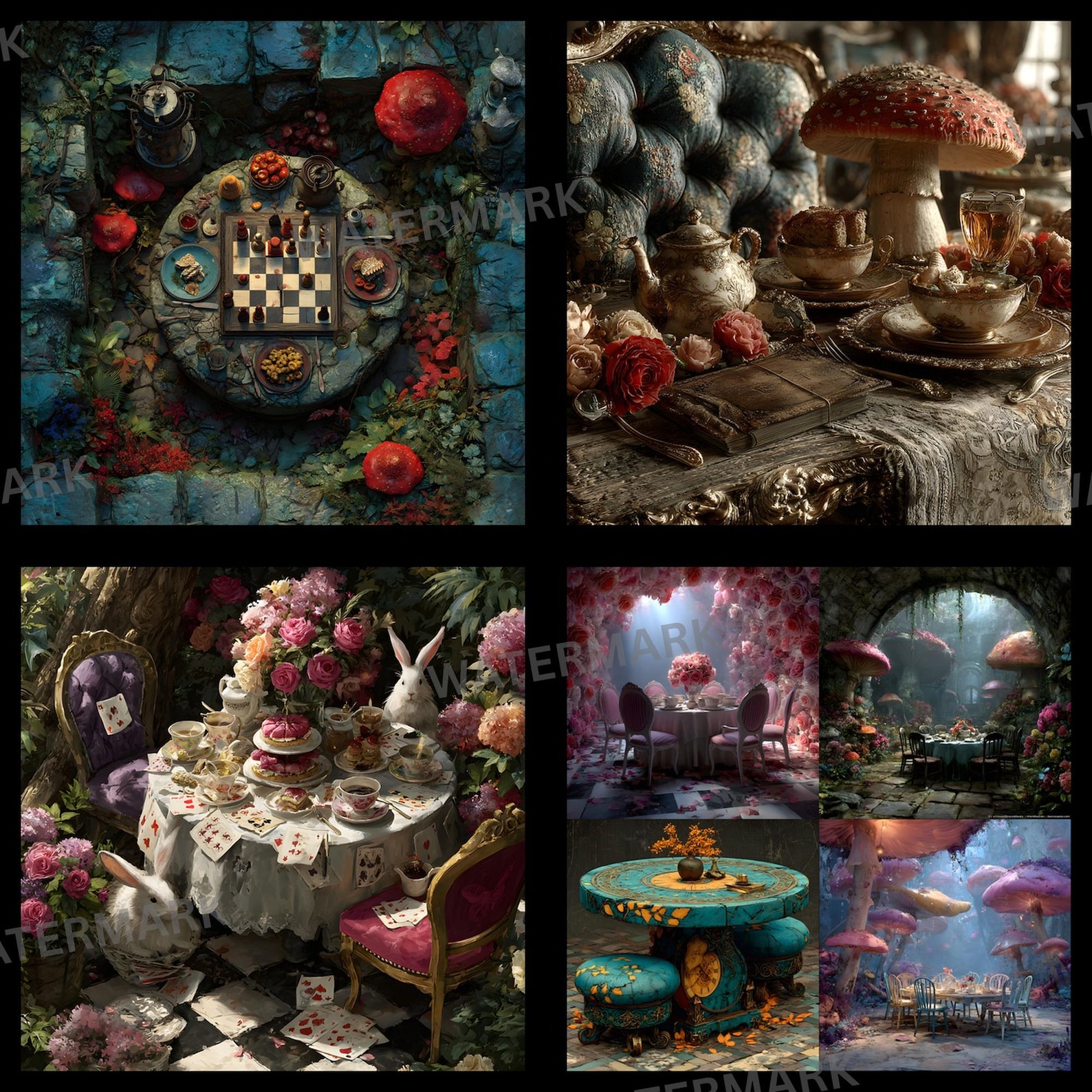 Alice in Wonderland Backdrop, Tea Party Photography Background ...