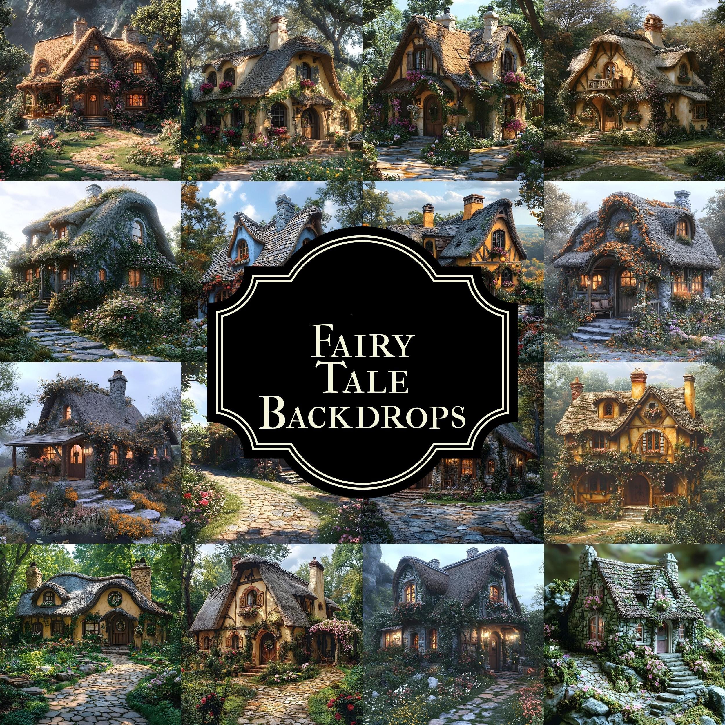 10x8ft Fairy Tale Castle Photography Backdrop - Vintage Stone Arch Window With Mountains & Flowers Background For Studio Photo Shoots