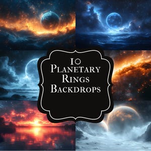 Space Planets Digital Backdrop, Fantasy Universe Background for Photography, Galaxy Photo Prop, Dreamy Scene