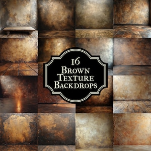 16 Brown Texture Backdrops - Perfect for Rustic Portraits, Photoshop Composites & Master Overlays - Warm Brown Backgrounds