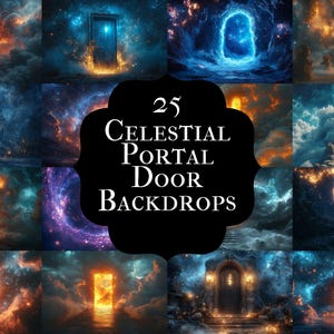 Celestial Portal Backdrops – Mystical Fantasy Digital Backdrops for Ethereal & Dreamlike Photography - Photo Editing - Composites, Backdrops