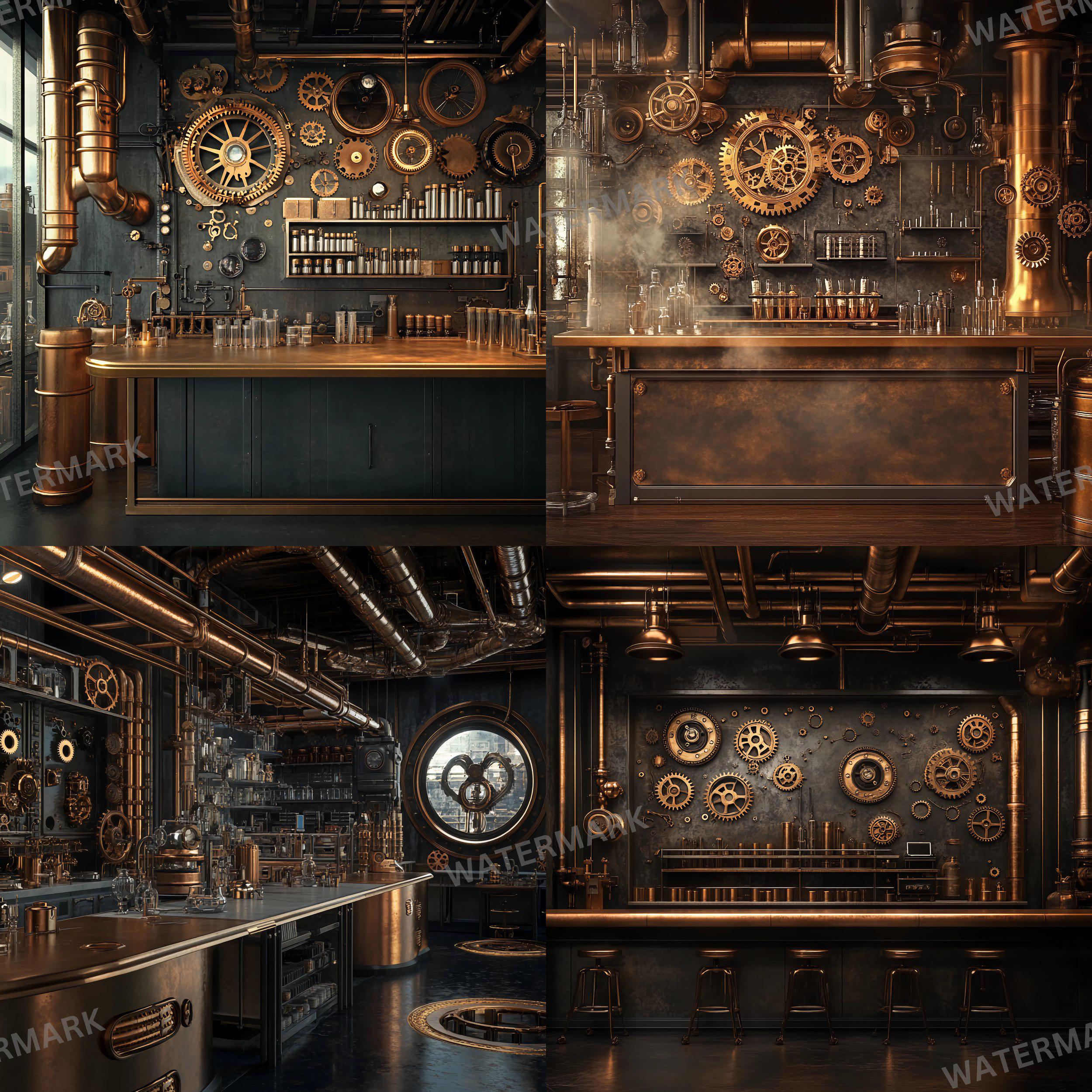 8 Steampunk Laboratory Backdrops - Vintage Industrial Photography ...