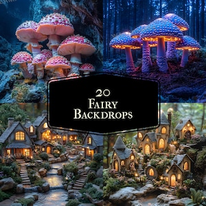 20 Enchanting Fairy Backdrops | Digital Fantasy Backgrounds | Magical Whimsical Fairy Scenes for Photography, Crafts & Digital Art