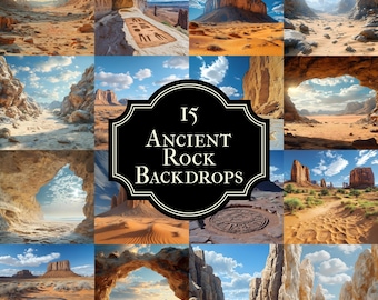 15 Ancient Rock Photography Backdrops – Desert Canyon Overlays (JPG)