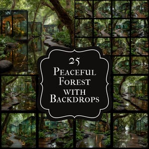 Enchanting Forest Digital Backdrop, Mushroom House Backgrounds, Whimsical Photography Prop, Fantasy Storybook Scene, Magical Photo Overlays