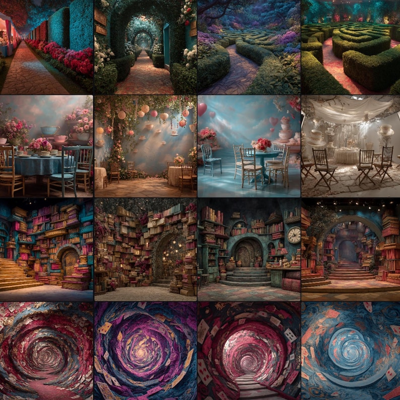 Alice in Wonderland Backdrops | 250 Fantasy Digital Backgrounds ...