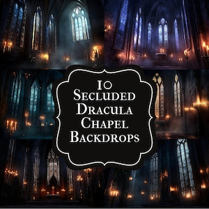Dracula Chapel Digital Backdrop, Gothic Church Background, Spooky Photography Prop, Secluded Scene for Halloween, Fantasy Image