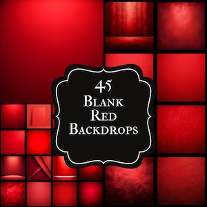 Red Photography Backdrop, Solid Color Background for Portraits, for Photographers, Blank Canvas for Creative Edits, Square
