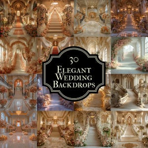 20 Wedding Backdrops | Elegant Palace Wedding Backgrounds for Photography, Photoshop Composite, Master Overlay, Event Decor