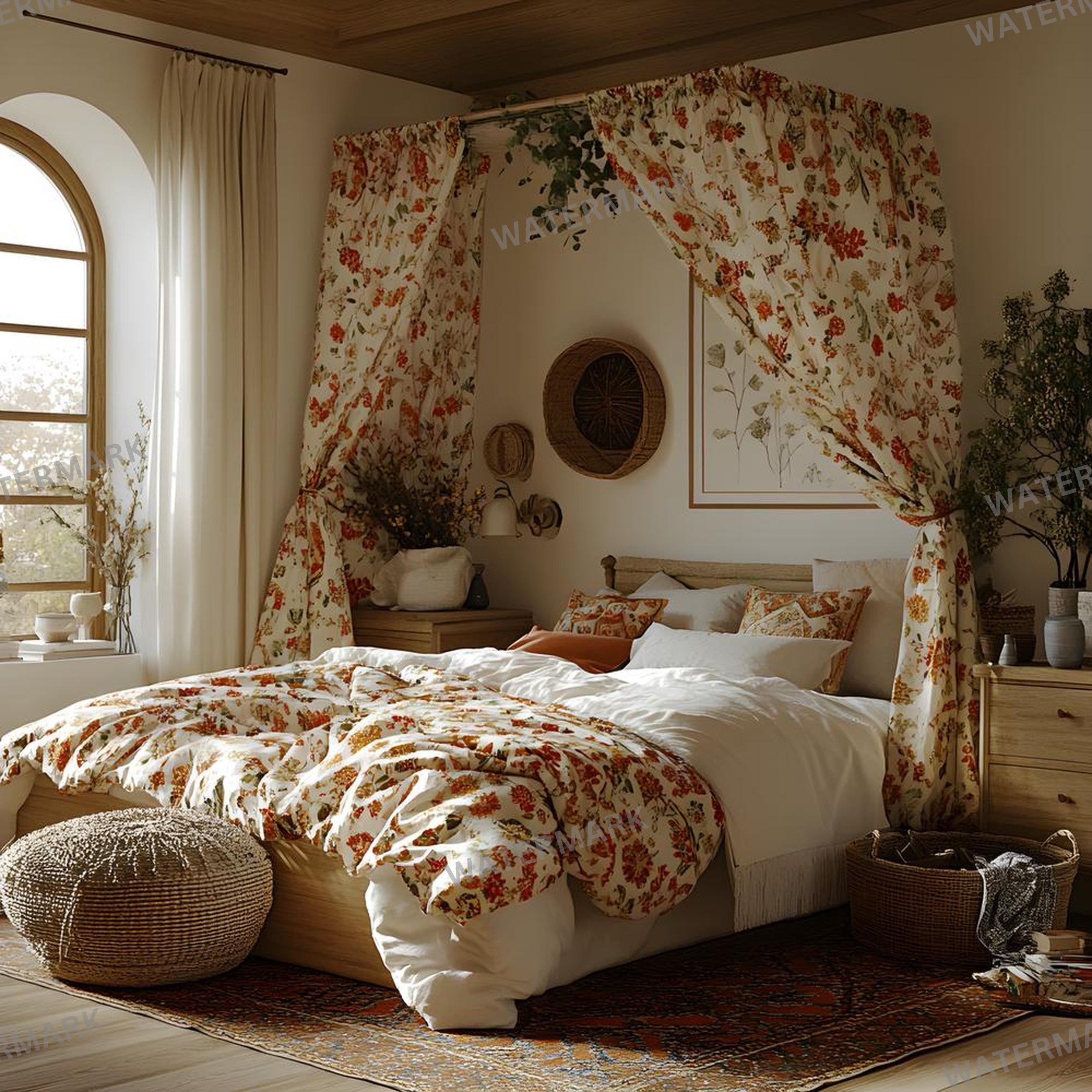 15 Dreamy Boho Photography Backdrops – Cozy Interior Overlays (JPG) - Etsy