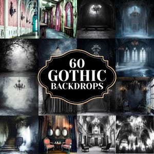 60 Gothic Digital Backdrops | Dark Photography Overlays (4096x4096px)