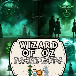 Wizard of Oz Emerald City Backdrops | Great Oz Digital Art Collection | Fantasy Photography Backgrounds & Green Magic