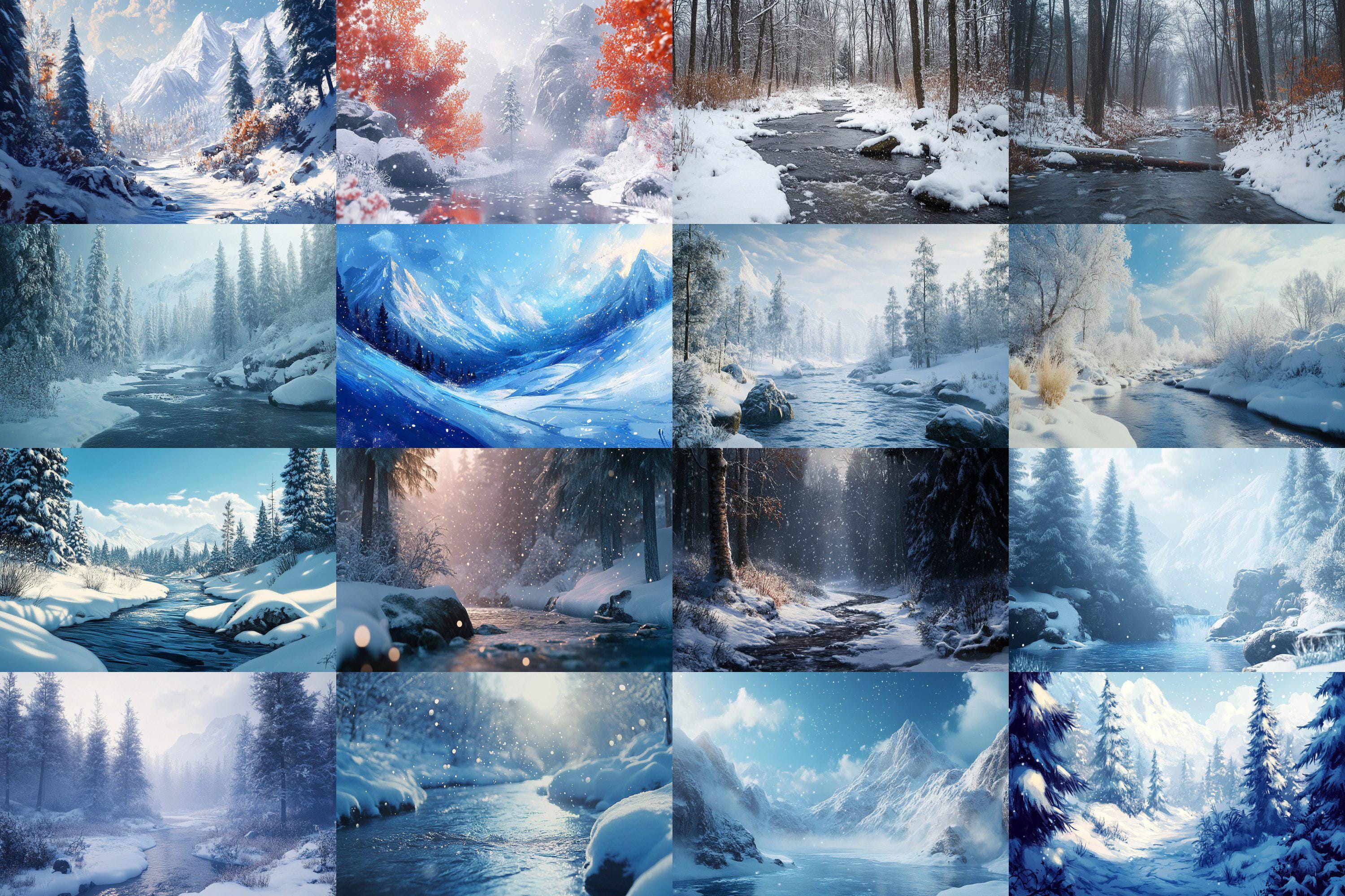 120 Winter Snow Backgrounds | 16:9 Ratio Digital Wallpaper Bundle ...