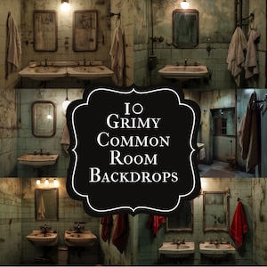 Grimy Common Room Digital Backdrop, Dark Academia Photography Background, Gothic Library Fantasy Portrait