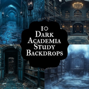 Dark Academia Study Backdrops - Elegant Library Photography Backgrounds - Gothic Study Scenes - Digital Download - Library Backgrounds
