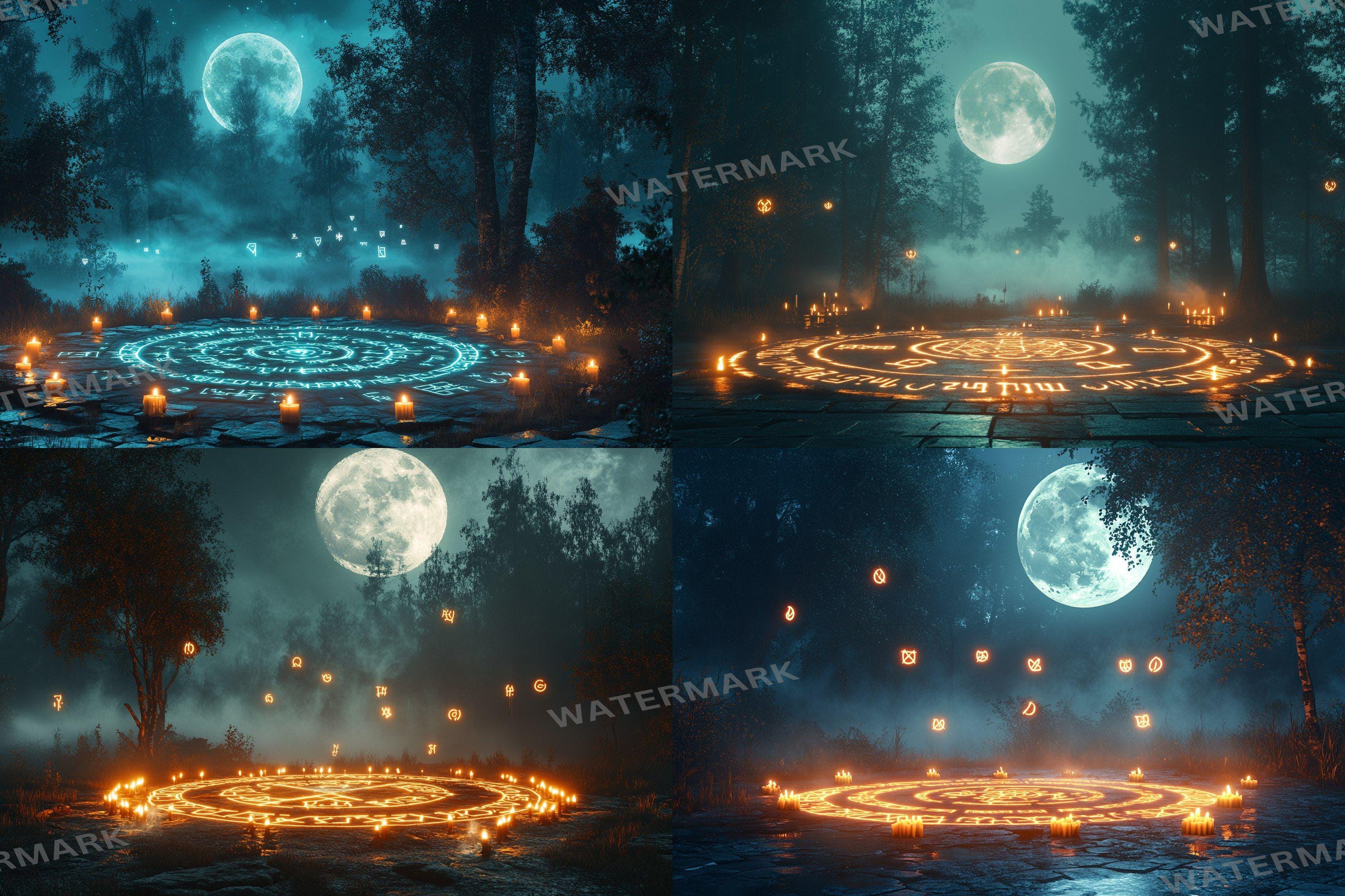 Magic Ritual Background Full Moon Ritual Backdrops - Moonlight Photography Backgrounds ...