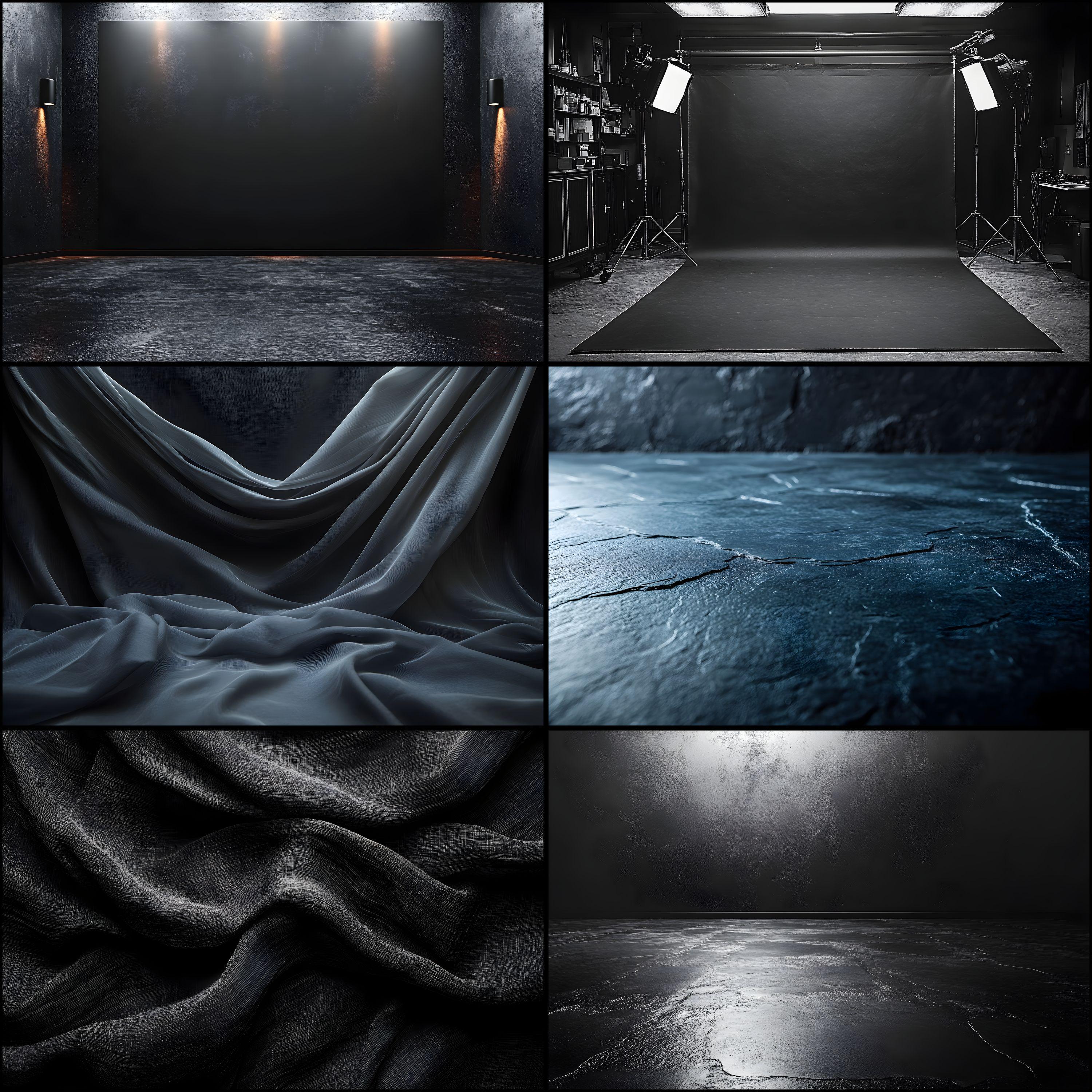 Video Studio Backdrops Black Studio Digital Backdrop Photography, Chic Portrait Background for ...