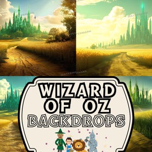 Emerald City Oz Backdrop: 20 JPGs for Fantasy, Green City Storytelling, Dorothy Inspired Digital Backdrops - Oz Backgrounds