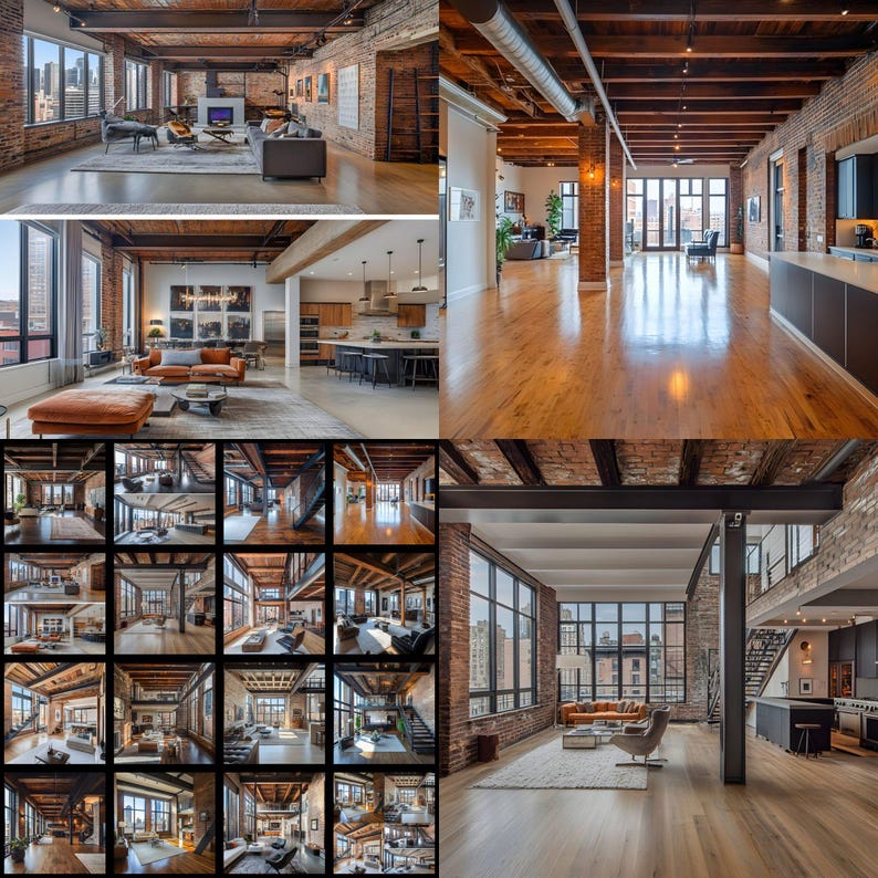 Curated visual reference: Fresh Look at Luxury Loft Penthouse Digital Backdrop Modern City View Background For