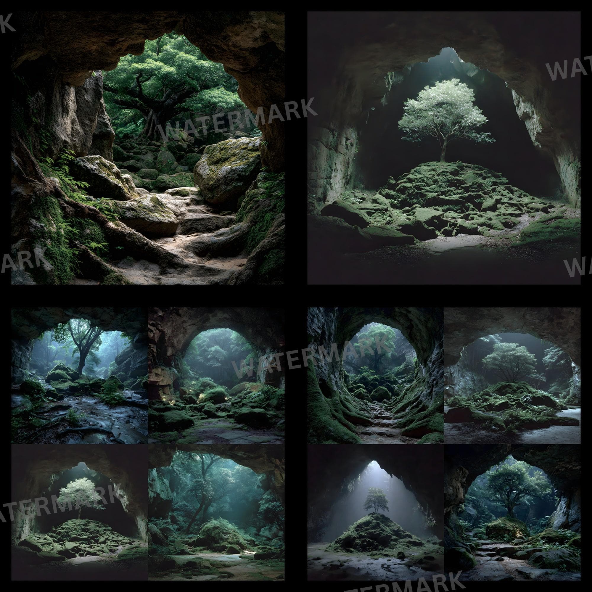 Deep Cave Digital Backdrop, Hyperrealistic Photography Background ...