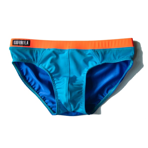 Color Blocked swim brief w/ mesh side panels