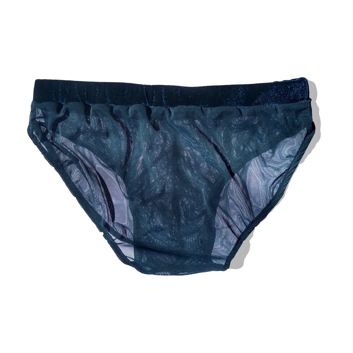 Midnight Navy Velour Brief W/ Mesh Back Etsy