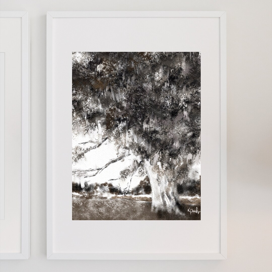 Black White Wall Art Charcoal Art Print Nature Home Decor Etsy