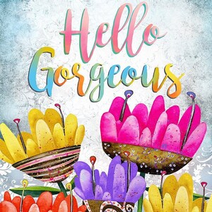 Hello Gorgeous Art Print Rustic Woodland Wildflowers Boho Wall Decor Fro Her Gift for Mom ...