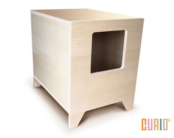 curio in maple modern cat litter box designer cat house cat furniture pet house mid century modern ready to ship - Cat Litter Box Enclosure curio in maple modern cat litter box designer cat house cat furniture pet house mid century modern ready to ship - Cat Litter Box Enclosure