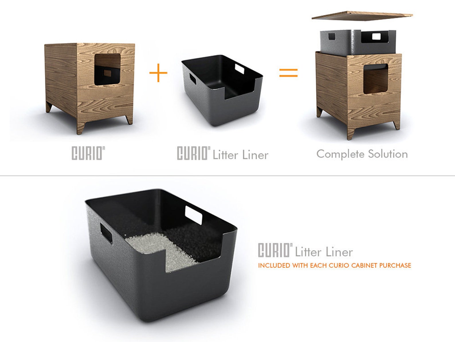 CURIO Modern Litter Box Solution Litter Liner Included Cat Etsy Canada