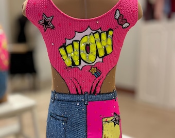 Exclusive Rhythmic Gymnastics Leotard: Acrobatic Ice Skating Costume