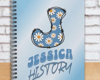 Personalized Journal for Girls - Custom Name Notebook - Back to School Gift - Spiral - Ruled Lines
