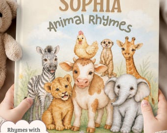 Personalized Animal Rhymes Book for Toddlers and Kids, Custom Name Story Book, Children Keepsake Gift, Storybook for Little Animal Lovers