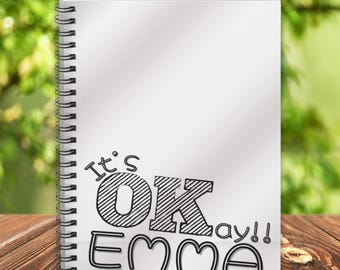Personalized Notebook for Teen Girls and Women. Custom Spiral Journal - Friend Gift - Ruled Lines
