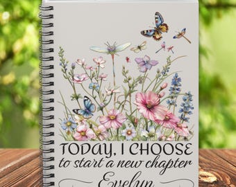 Custom Women Notebook. Personalized Spiral Journal for her - Friend Gift - Ruled Lines