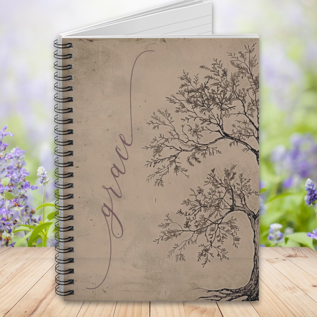 Personalized Vintage Floral Notebook - Custom Retro Spiral Journal for ...