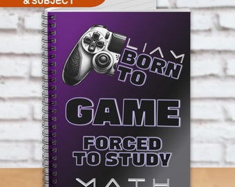 Personalized Gamer Notebook - Custom Name Journal Gift - Back to School - Spiral - Ruled Lines