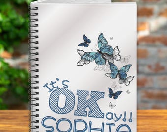 Custom Journal for Teen Girls and Women. Personalized Spiral Notebook - Friend Gift - Ruled Lines