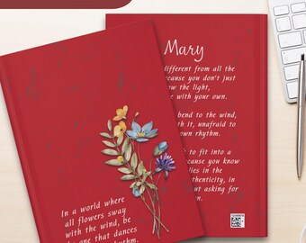 Custom Notebook for Women - Personalized Hardcover Journal - Friend Gift -  Ruled Lines