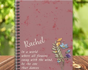 Custom Journal for Women. Personalized Spiral Notebook - Friend Gift - Ruled Lines