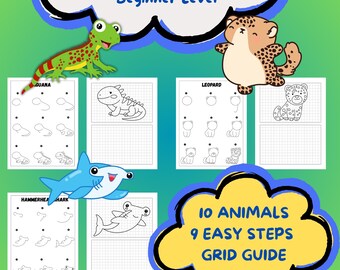 Guida facile per disegnare animali per bambini: 10 semplici passaggi (schema PDF)