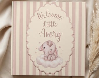 Custom Welcome Little Baby Girl Book With Name, Personalized Keepsake Story for Newborn, Baby Shower Baptism Gift, Baby Storybook