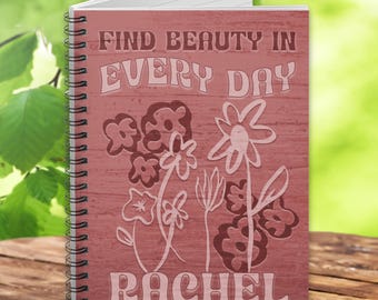 Custom Notebook for Her - Women and Teens  - Personalized Journal  - Friend Gift - Spiral - Ruled Lines
