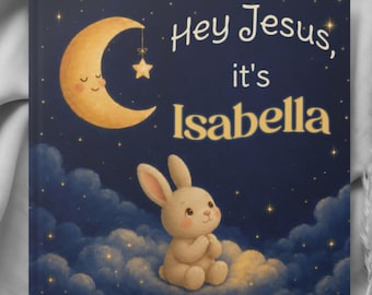 Custom Christian Baby Book with Name, Personalized Jesus Bedtime Story, Faith toddler gift, Newborn Keepsake, Baptism or Baby Shower Gift