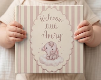 Personalized Welcome Little Baby Book With Name for Girls, Custom Keepsake Story, Newborn Baby Shower Baptism Gift, Baby Storybook