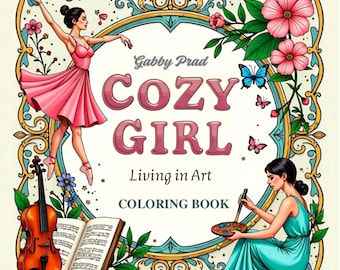 Libro da colorare "Cozy Girl" stampabile (DOWNLOAD DIGITALE), pagine da colorare artistiche femminili, libro da colorare rilassante per adulti, regalo carino e accogliente per donne